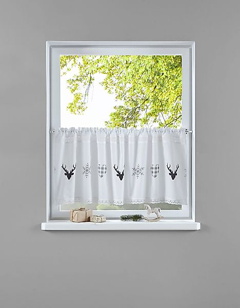 my home Scheibengardine Xaver, Stangendurchzug (1 günstig online kaufen