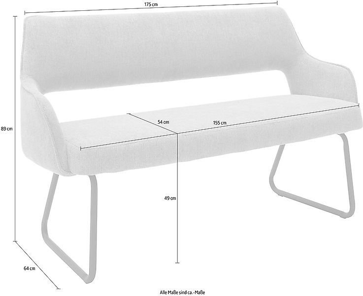 MCA furniture Polsterbank "Bangor" Sitzbank frei im Raum stellbar,Stoffbezu günstig online kaufen