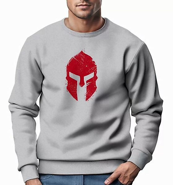 Neverless Sweatshirt Sweatshirt Herren Print Sparta-Helm Spartaner Gladiato günstig online kaufen