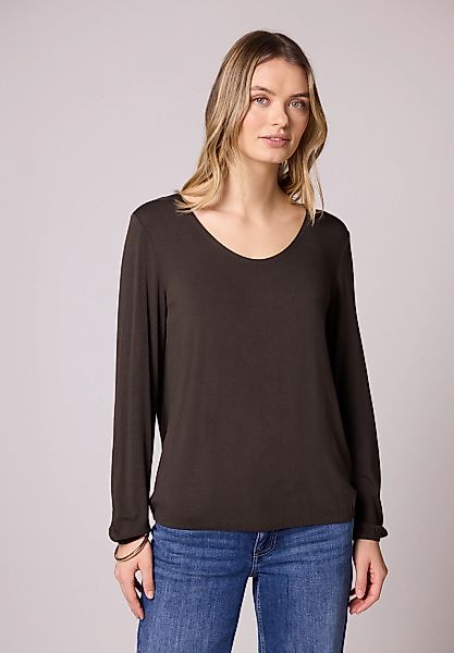 STREET ONE Langarmshirt mit abgerundetem V-Ausschnitt günstig online kaufen