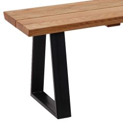 Esszimmersitzbank aus Wildeiche Massivholz Bügelgestell aus Metall günstig online kaufen