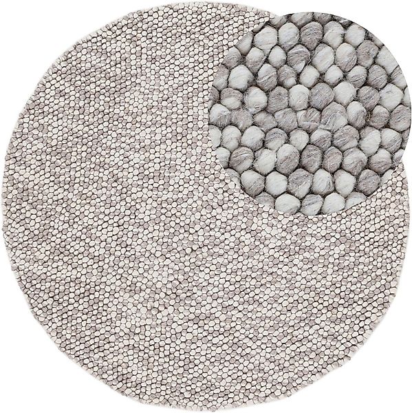 carpetfine Teppich »Calo«, rund, 16 mm Höhe, Handweb Teppich, Uni-Farben, m günstig online kaufen