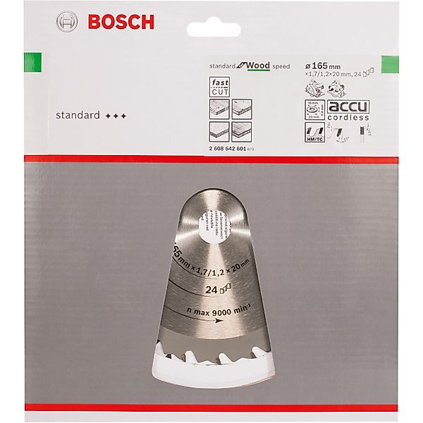 Bosch Hartmetall Kreissägeblatt 165 mm x 20 mm x 1,7 mm günstig online kaufen