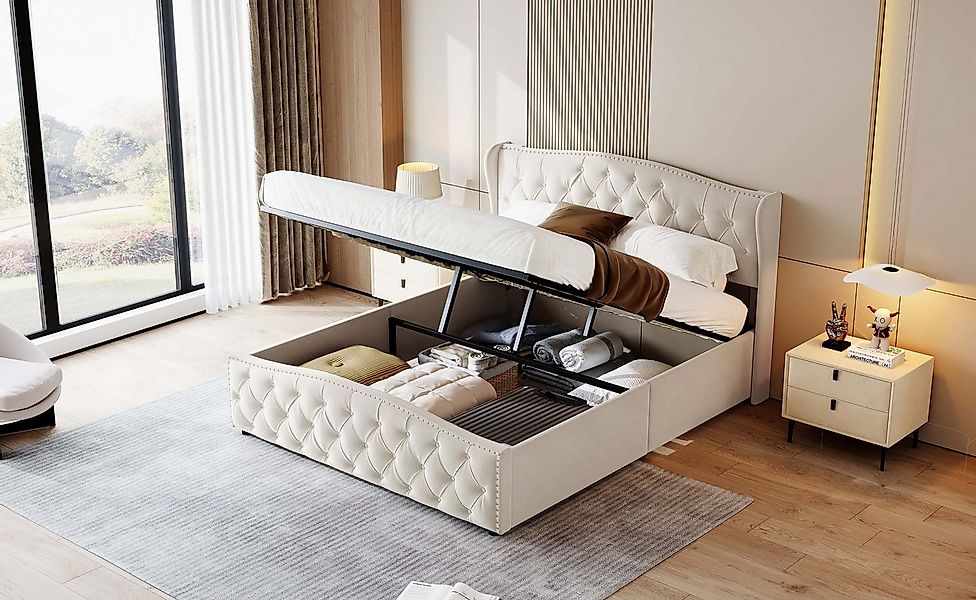 Furnishings Home Polsterbett Stauraumbett Doppelbett (Hydraulisch hebbarer günstig online kaufen