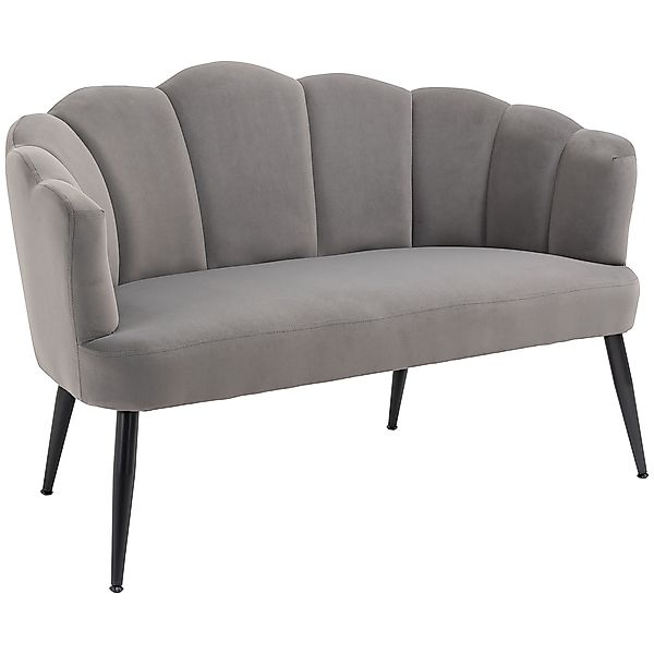 HOMCOM 2-Sitzer-Sofa aus Samt, Schalensofa, Sessel, mit Metallbeinen, moder günstig online kaufen