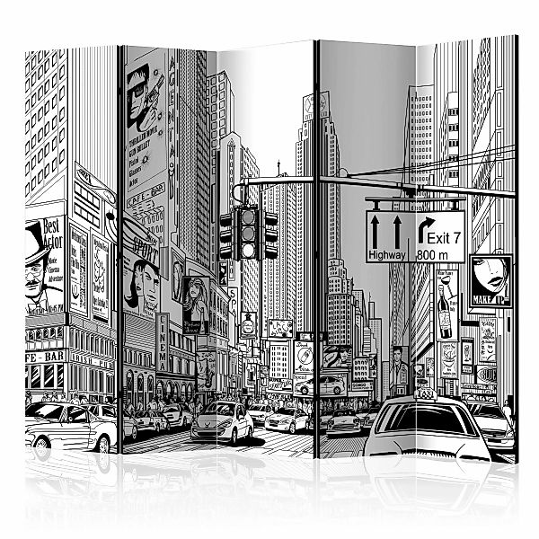 5-teiliges Paravent - Street In New York City Ii [room Dividers] günstig online kaufen