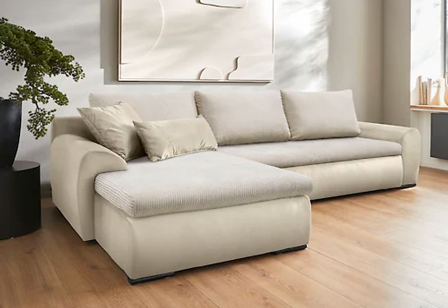 Home affaire Ecksofa »Win, L-Form, Breite 285cm« optional mit Schlaffunktio günstig online kaufen