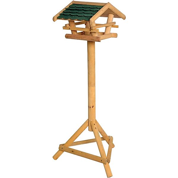 Dobar Großes Vogelhaus mit Bitumenschindel-Dach Grün mit Ständer FSC® günstig online kaufen
