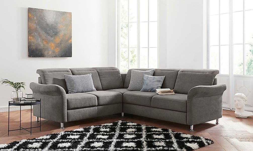 sit&more Ecksofa "Darwin L-Form" inklusive Federkern, wahlweise mit Kopftei günstig online kaufen