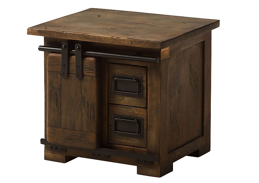 Massivmoebel24 Nachttisch RAILWAY (Mango 50x40x45 braun günstig online kaufen