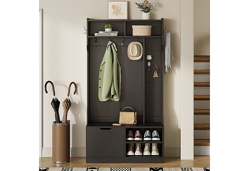 KLAM HOME Garderoben-Set Moderne Flurgarderobe mit Sitzbank und Stauraum, 1 günstig online kaufen