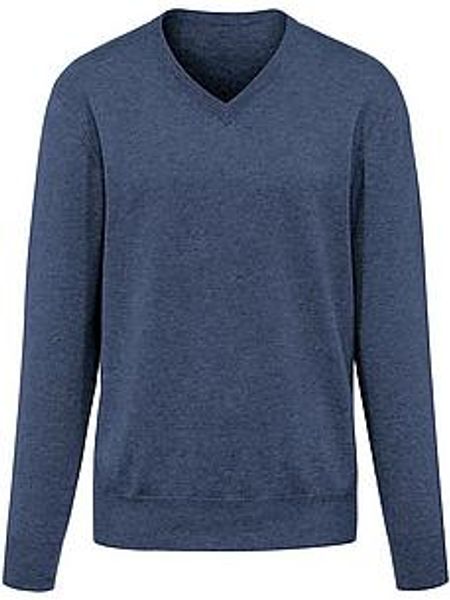 V-Pullover aus 100% Premium-Kaschmir Peter Hahn Cashmere blau günstig online kaufen