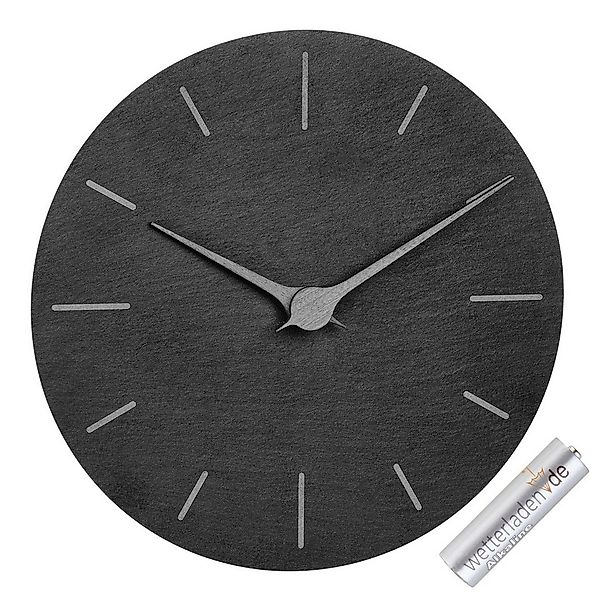 TFA Dostmann Wanduhr TFA 60.3068 analoge Schiefer Wanduhr 250 mm Quarzuhr g günstig online kaufen
