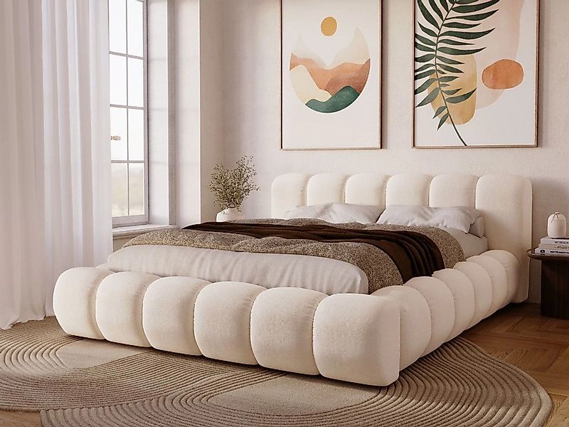 GrainGold Polsterbett mit Bettkästen DORIA, Modern Bett mit Kopfteil - 180x günstig online kaufen