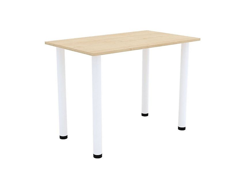 AKKE Esstisch, Esszimmertisch mit weißen Beinen Küchentisch Bürotisch 2mm P günstig online kaufen