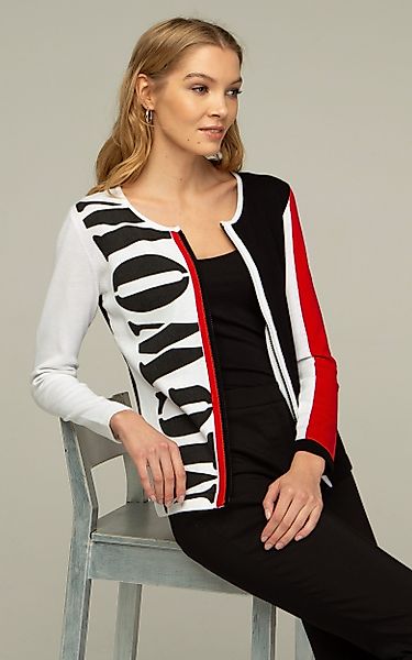 Passioni Cardigan mit grafischem Textdruck günstig online kaufen