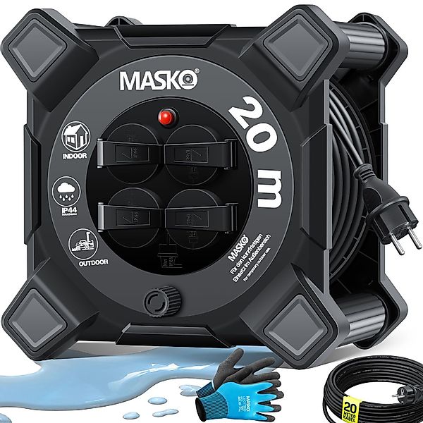 MASKO Kabeltrommel (Kabellänge 20 m), Verlängerungskabel günstig online kaufen