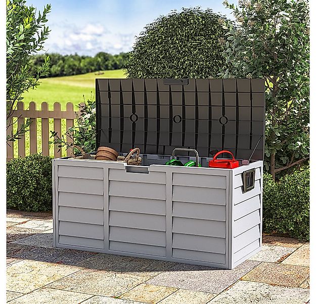 LIVINGANDHOME Gartenbox Abschließbare wasserdichte Gartenbox aus Kunststoff günstig online kaufen