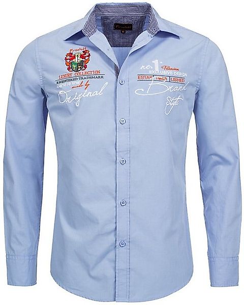 Früchtl Langarmhemd aufwändig bestickt Slim-Fit günstig online kaufen
