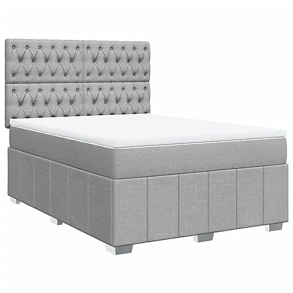 vidaXL Boxspringbett mit Matratze Hellgrau 160x200 cm Stoff 3291726 günstig online kaufen