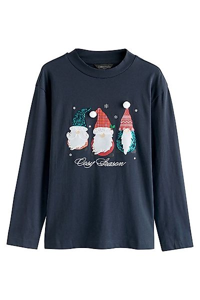 Next Blusenshirt Langarmshirt mit Rundhals, Weihnachtswichtel (1-tlg) günstig online kaufen