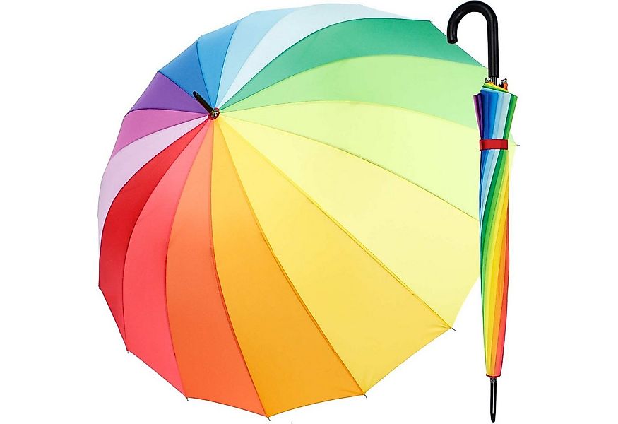 iX-brella Stockregenschirm Regenbogen-Schirm 16-teilig extra stabil Automat günstig online kaufen