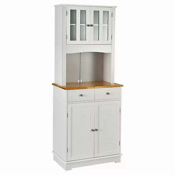 COSTWAY Küchenbuffet mit Arbeitsplatte, 2 Schubladen, weiß, 68x40x170cm günstig online kaufen