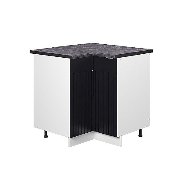 Vicco Eckunterschrank Fame-Line, Schwarz gestreift/Weiß, 80.5 günstig online kaufen