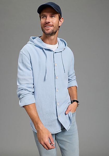 KangaROOS Kapuzenhemd Langarm mit Ärmelschlitz, für Casual- und Streetwear, günstig online kaufen