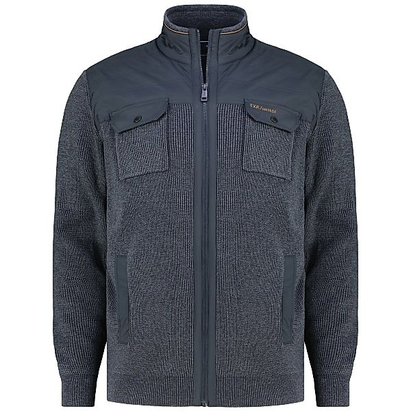 CASA MODA Strickjacke im Materialmix Farbe dunkelblau Größe: 3XL günstig online kaufen