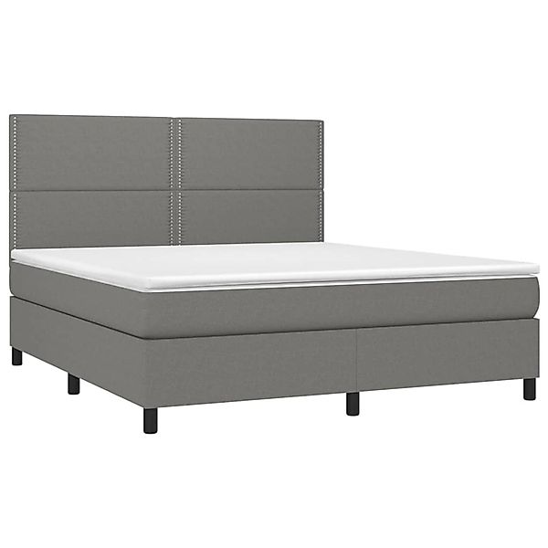 vidaXL Boxspringbett mit Matratze & LED Dunkelgrau 180x200 cm Stoff 3134814 günstig online kaufen