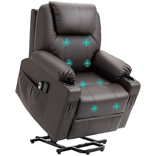 HOMCOM Massagesessel Elektrischer Aufstehsessel mit Seitentaschen günstig online kaufen