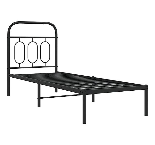 vidaXL Bett Bettgestell mit Kopfteil Metall Schwarz 75x190 cm günstig online kaufen