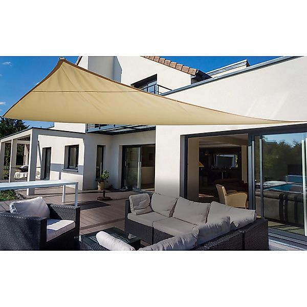Floracord Dreiecksonnensegel Elfenbein 460 cm x 460 cm x 460 cm günstig online kaufen