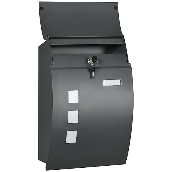 HOMCOM Briefkasten Postkasten mit Deckel, Schloss, Wandbriefkasten mit Sich günstig online kaufen