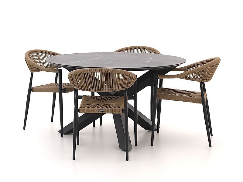 Manifesto Belpasso/Lodola ø 130 cm Gartenmöbel-Set 5-teilig stapelbar günstig online kaufen