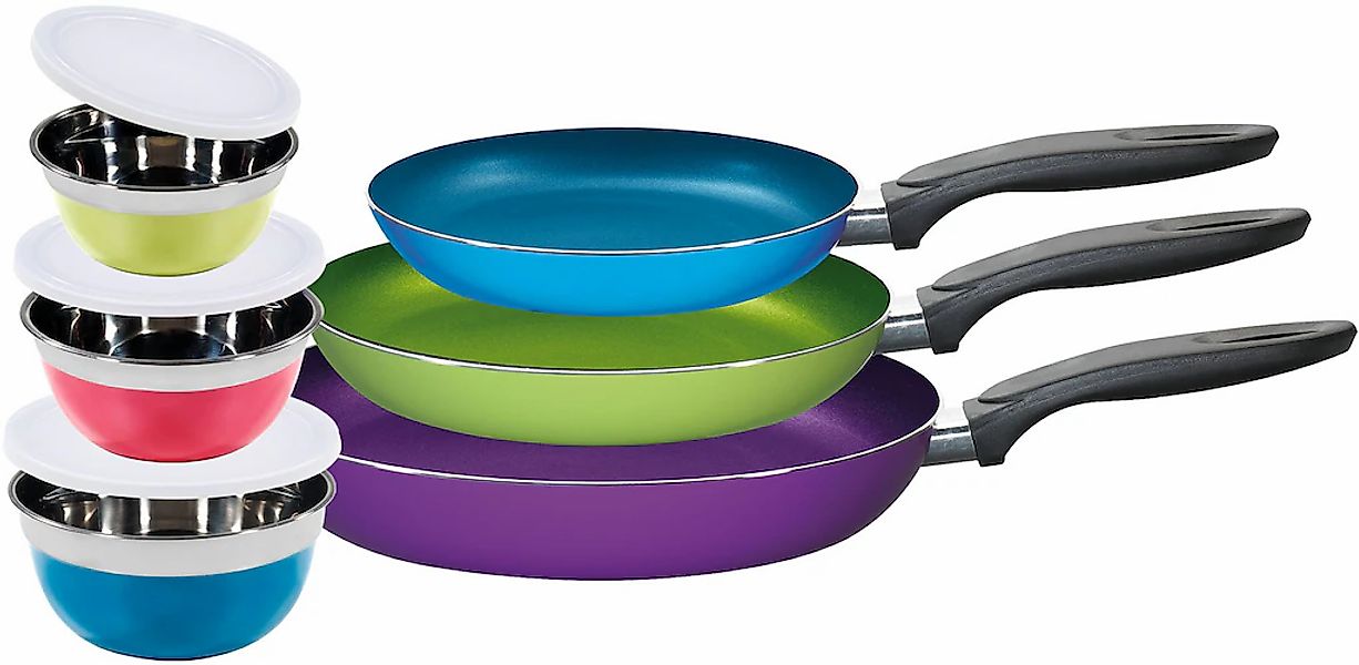 KING Pfannen-Set "Küchenstart" Aluminium Set, 3 Schüsseln, 3 Kunststoffdeck günstig online kaufen