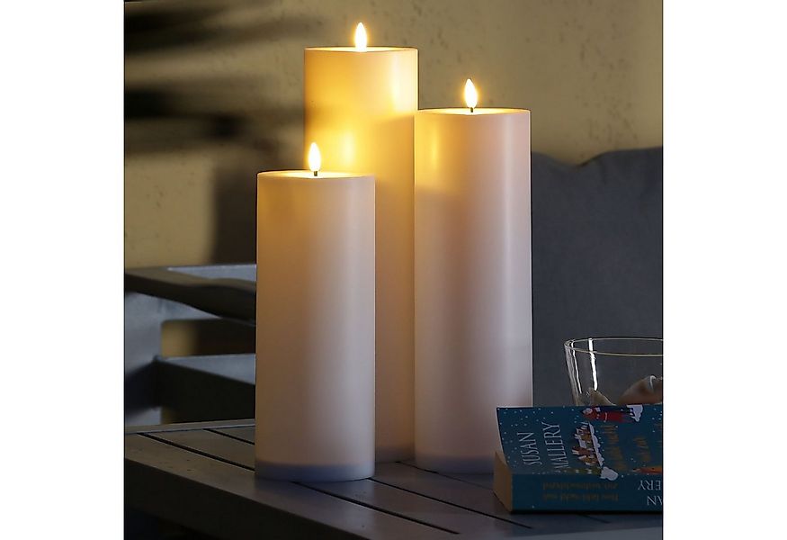 MARELIDA LED-Kerze LED Kerzenset XXL Außen Outdoorkerzen 3 Größen Timer Sen günstig online kaufen