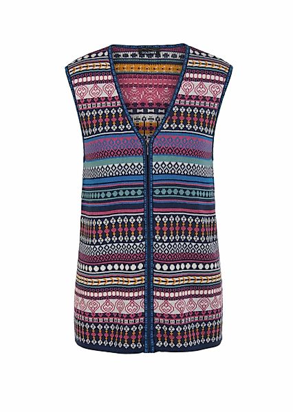 GOLDNER Strickjacke "Jacquardstrickweste mit farbenfrohem Ringelmuster" Vie günstig online kaufen
