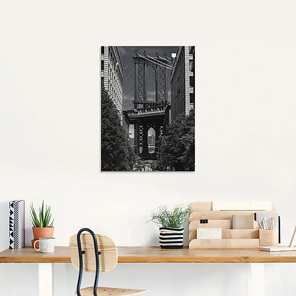 Artland Glasbild »New York Manhattan Bridge II«, Amerika, (1 St.), in versc günstig online kaufen