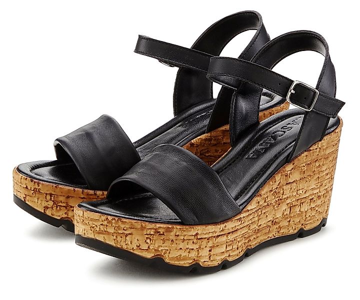 LASCANA Sommerschuh Sandalette Sandale, Sommerschuh, offener Schuh aus Lede günstig online kaufen