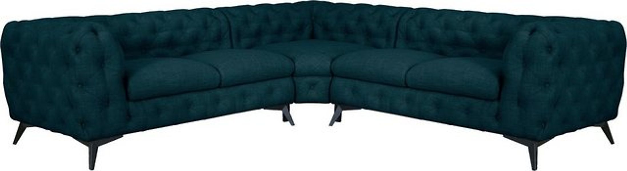 Leonique Chesterfield-Sofa "Ecksofa GLYNIS L-Form mit Wellenunterfederung, günstig online kaufen