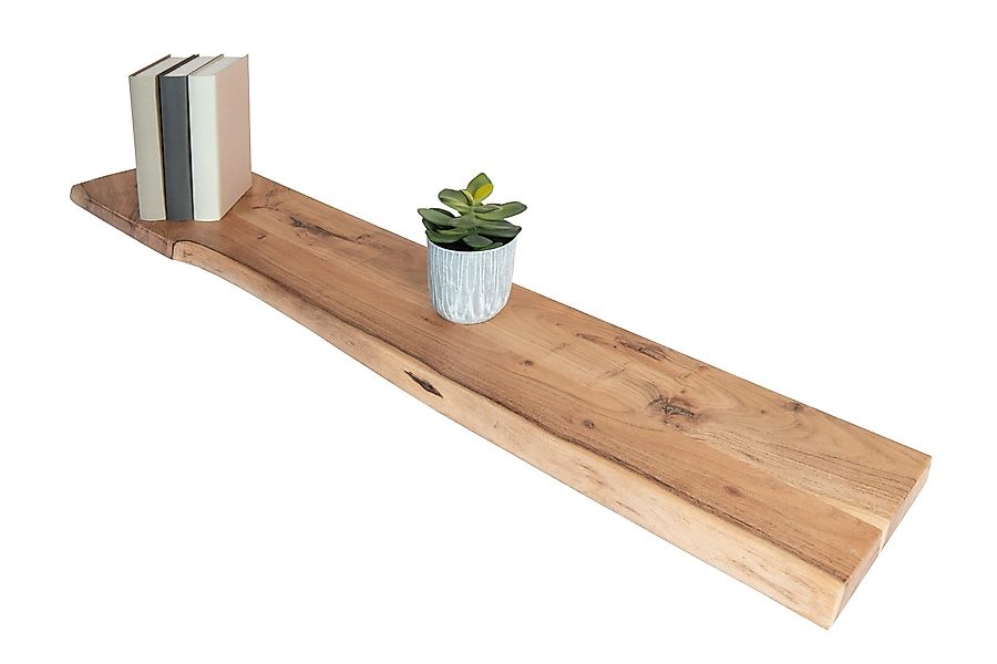 Trelevo® Wandregal Amanda, Akazienholz, Baumkante, Steckboard, günstig online kaufen