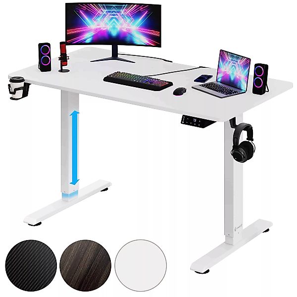 Höhenverstellbarer Schreibtisch Weiß 110x60x73-118cm günstig online kaufen