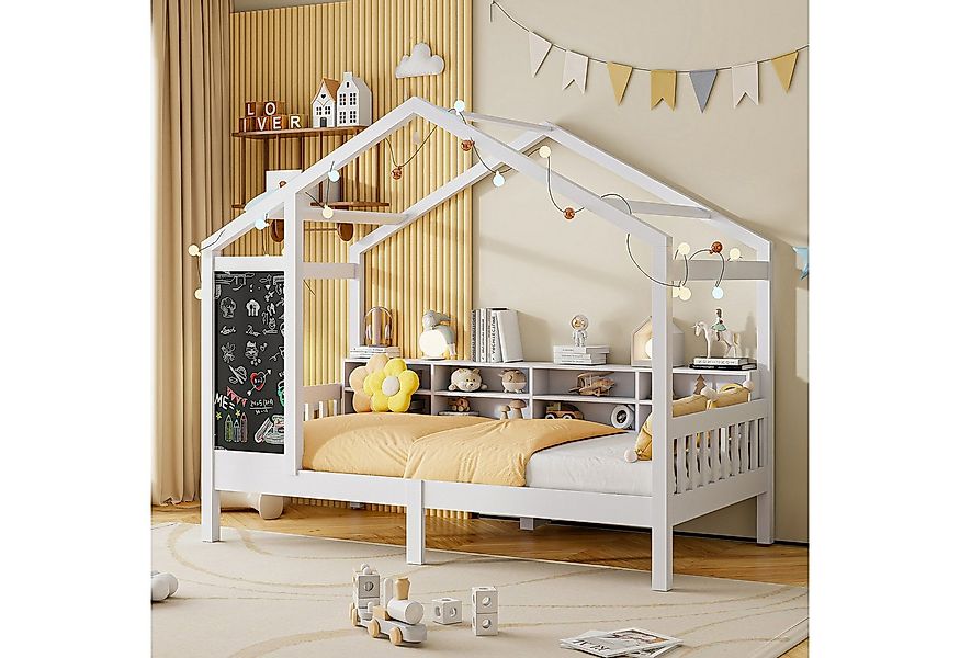 FUROKOY Spielbett Hausbett Kinderbett 90x200cm, Bett aus Kiefernholz (Einze günstig online kaufen
