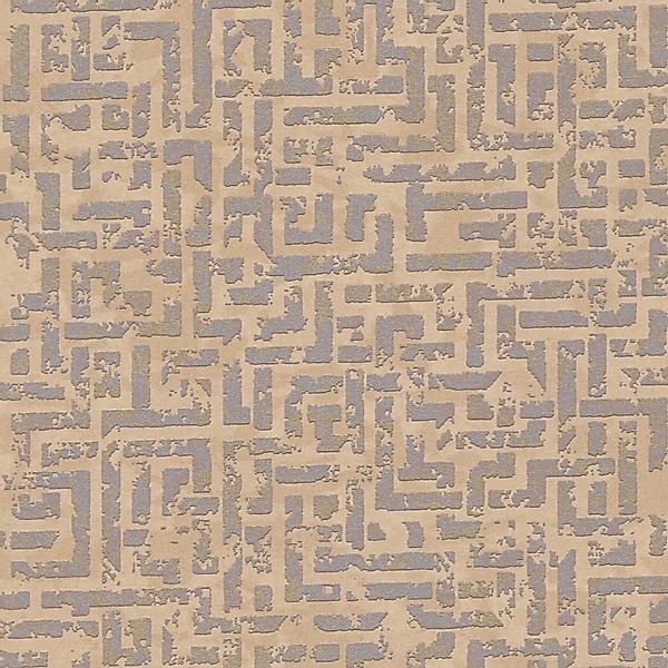 Bricoflor Japanische Tapete in Braun Gold Labyrinth Vliestapete Asiatisch I günstig online kaufen