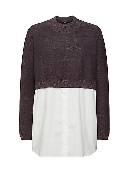 Esprit Collection Rundhalspullover Pullover im Lagenlook, Baumwollmix günstig online kaufen