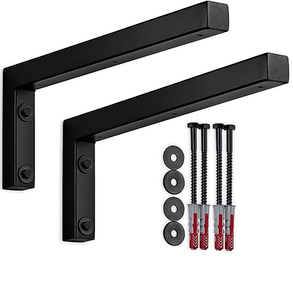 SOTECH 2 x Wandkonsole L-Winkel WK400 400 x 150 x 30 mm Schwarz Matt günstig online kaufen