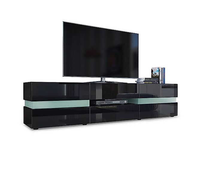 Vladon Lowboard Flow (TV-Kommode mit Ambient Light Verglasung, mit 2 Türen, günstig online kaufen