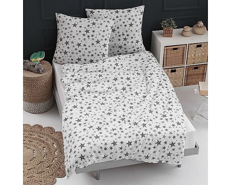 TRAUMSCHLAF Bettwäsche Sterne, Flanell, 2 teilig, winterliches Design günstig online kaufen